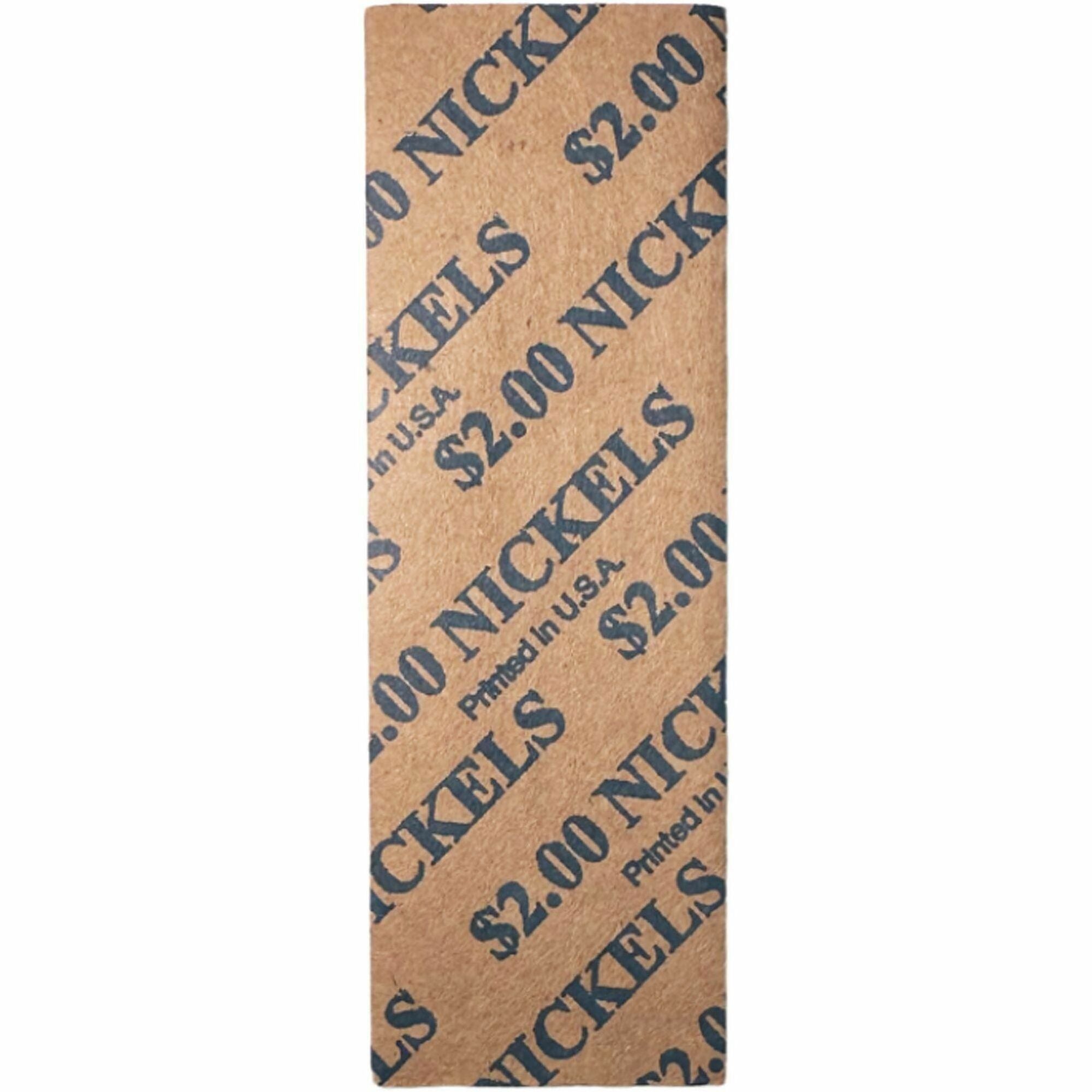 ControlTek Flat Tubular Coin Wrappers for Quarters, Blue, Kraft Paper, Pre-crimped, Heavy Duty, 1000/Box