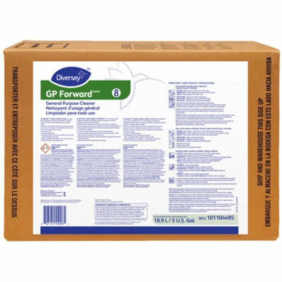 Diversey GP Forward General Purpose Cleaner, Concentrate, Liquid, Citrus Scent, 640 fl oz (20 quart), Green, 1 Carton