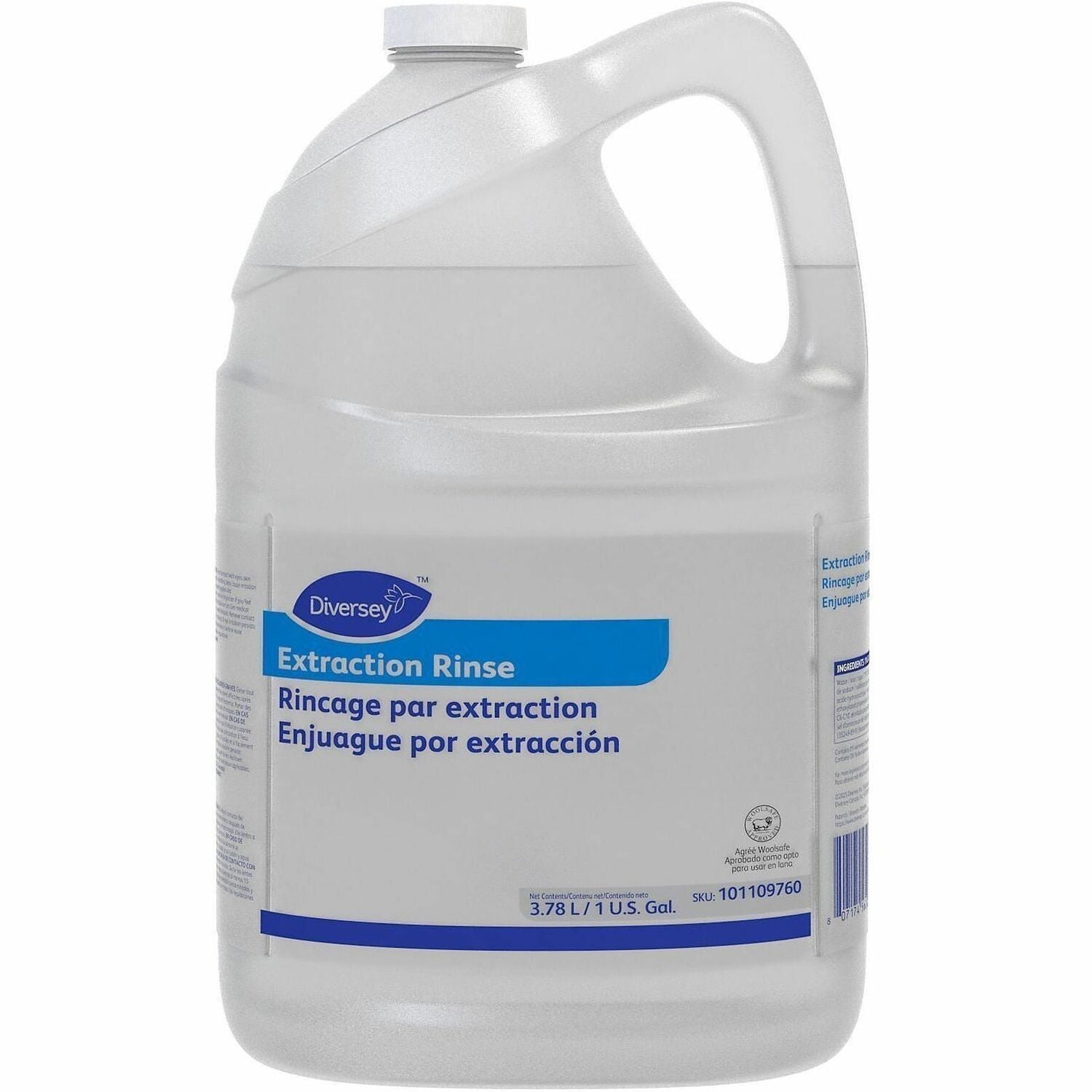 Diversey Carpet Extraction Rinse, Liquid, 128 fl oz, Fruity Floral/Fresh Scent, 3.19 pH, Clear, 4/Carton
