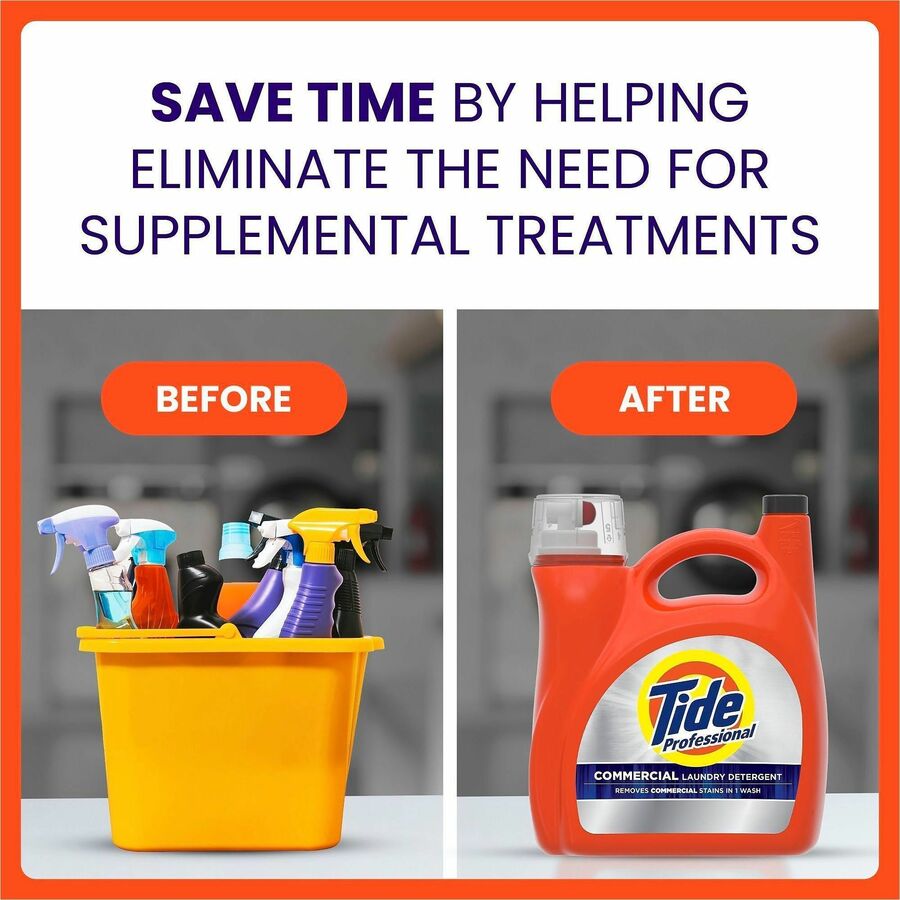 Tide Professional Liquid Laundry Detergent, 105 fl oz, 80 Loads, Orange, 1 Each
