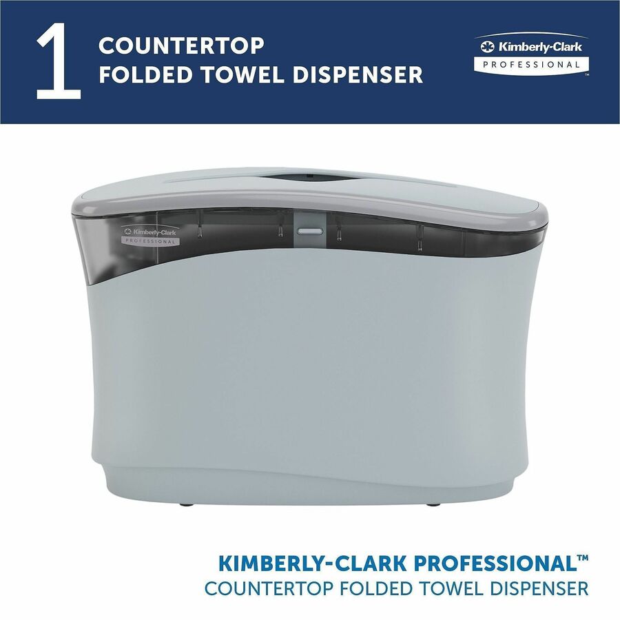 Multifold Dispenser - 13.3" Height x 9" Width x 5.2" Depth - Soft Gray - Refillable, Hygienic - 1 / Case