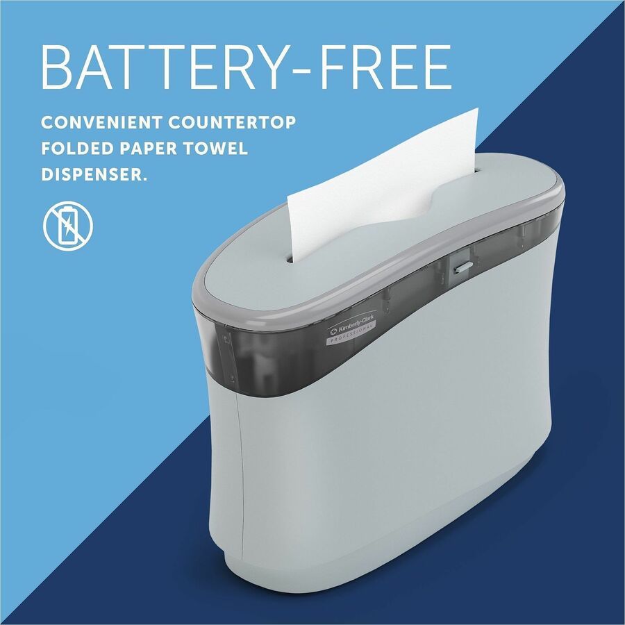 Multifold Dispenser - 13.3" Height x 9" Width x 5.2" Depth - Soft Gray - Refillable, Hygienic - 1 / Case