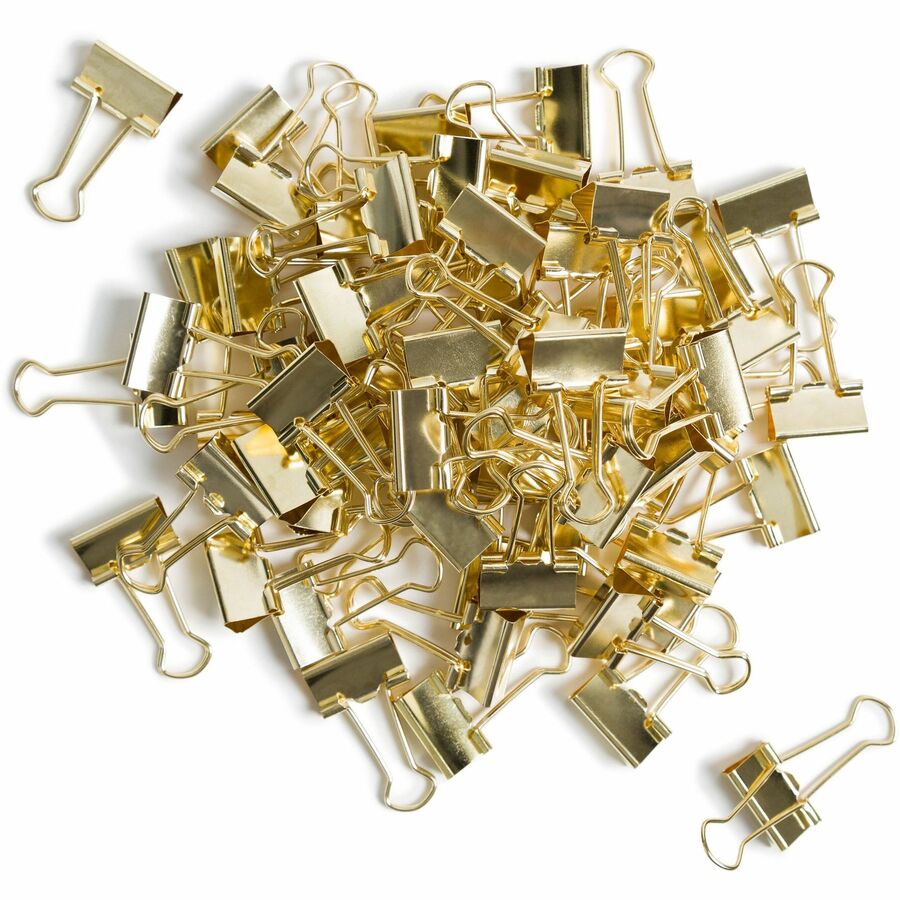 U Brands Binder Clips, Small, Gold, Steel, 75 Sheet Capacity, 72 Pack