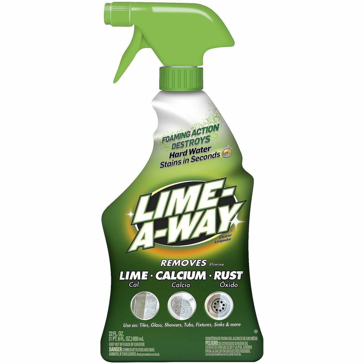 Lime-A-Way Liquid Cleaner, Unscented, 22 fl oz Green Spray Bottle, 1 Each
