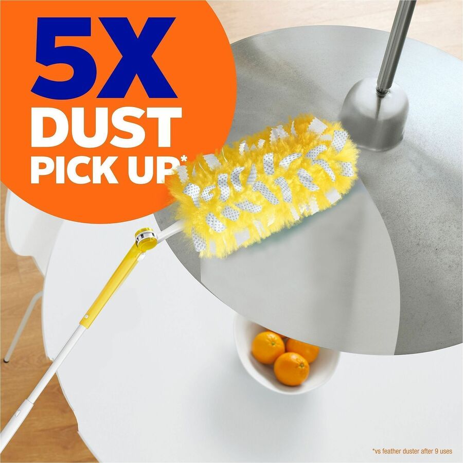 Swiffer Unscented Duster Kit, Fiber Bristle, 36" Extendable Handle, Yellow, 3/Pack