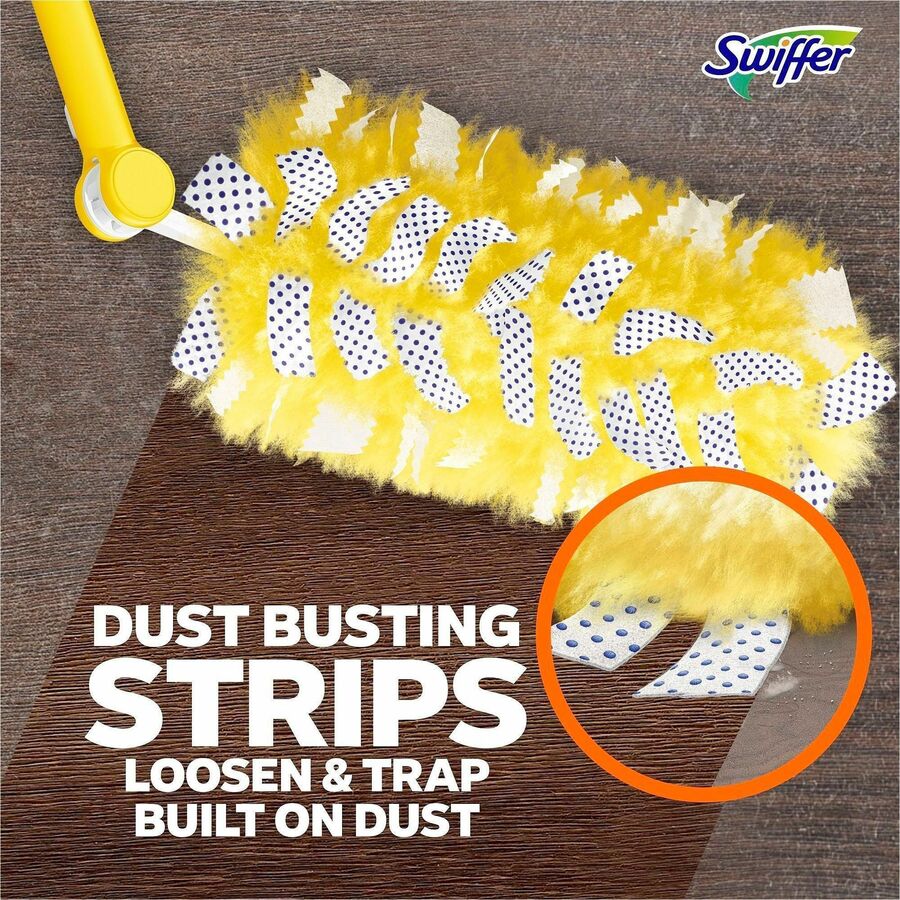 Swiffer Unscented Duster Kit, Fiber Bristle, 36" Extendable Handle, Yellow, 3/Pack