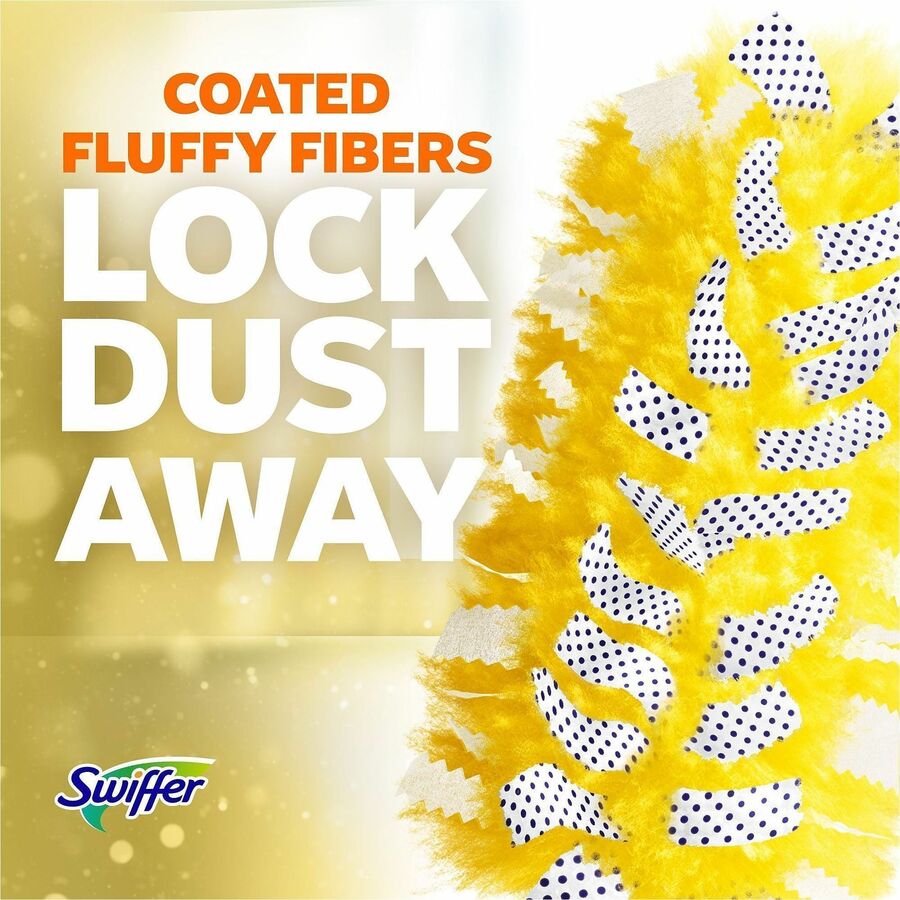 Swiffer Unscented Duster Kit, Fiber Bristle, 36" Extendable Handle, Yellow, 3/Pack