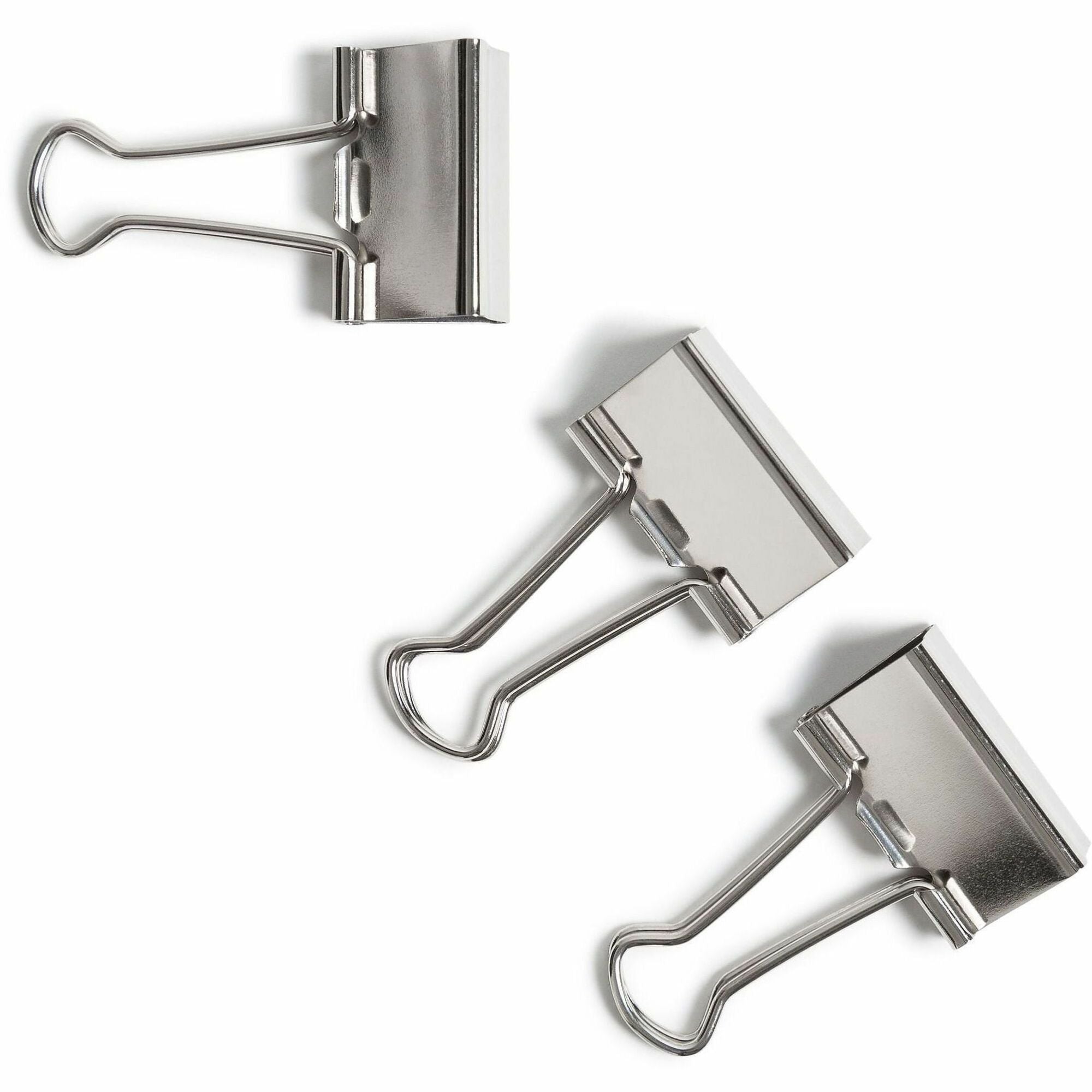 U Brands Medium Binder Clips, Silver, Steel, Non-magnetic, 145 Sheet Capacity, 72 Pack