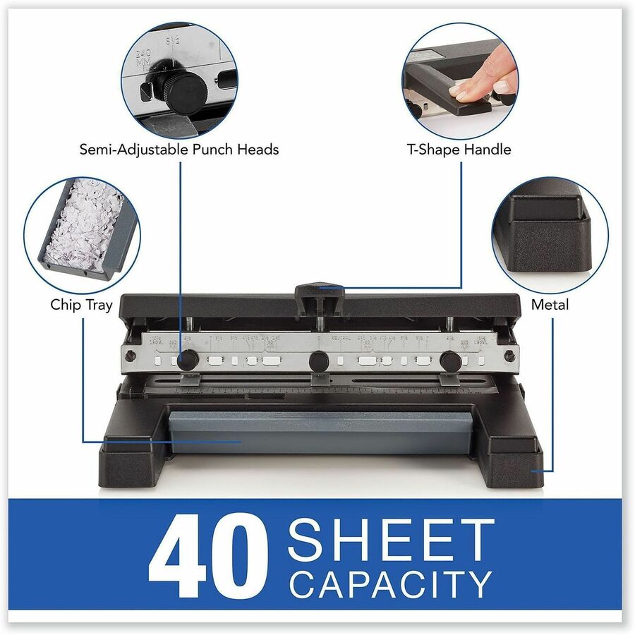 40 Sheet - 9" , 32" Punch Size - Die-cast Steel - Black