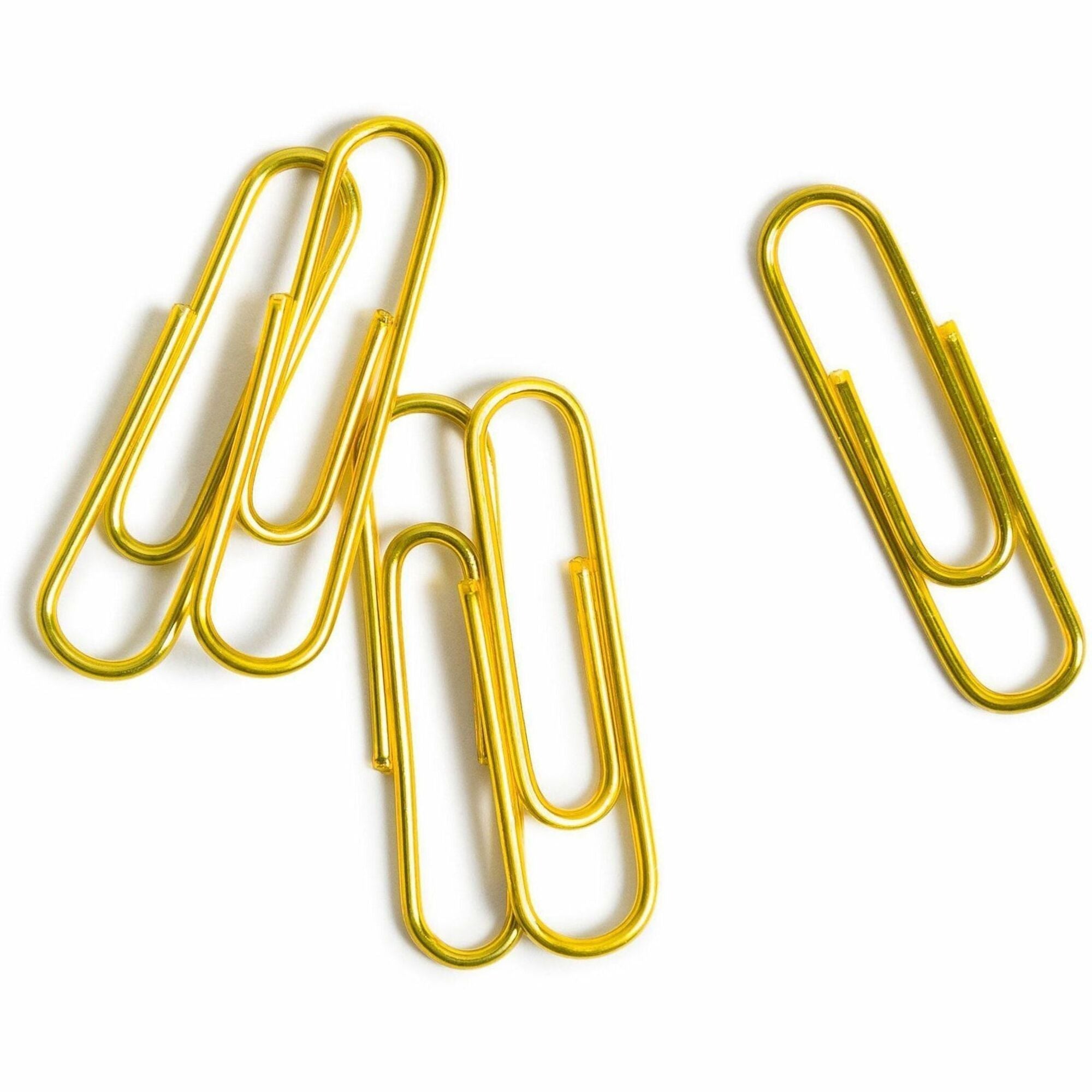 U Brands Gold Paper Clips, Medium, Steel & Vinyl, 1000 Pack