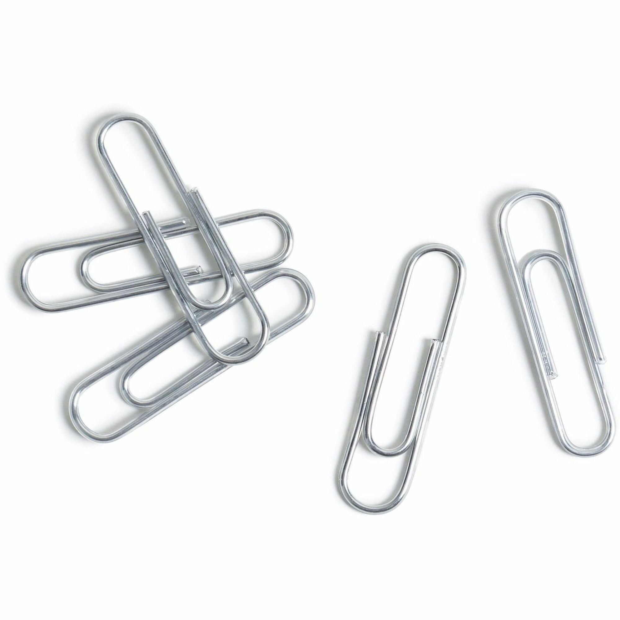 U Brands Paper Clips, Medium, Silver, Steel & Vinyl, 1000 Pack