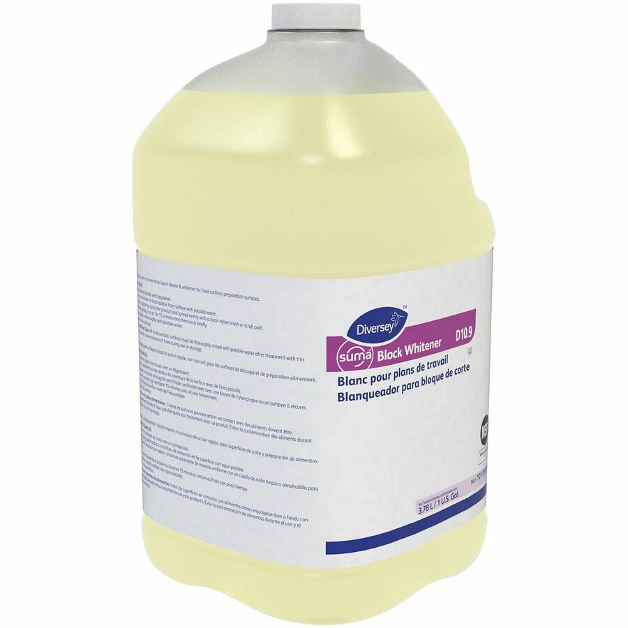 For Cutting Board, Plastic Surface - Ready-To-Use - Liquid - 128 fl oz (4 quart) - Chlorine Scent - Non-corrosive - Yellow - 1 Each