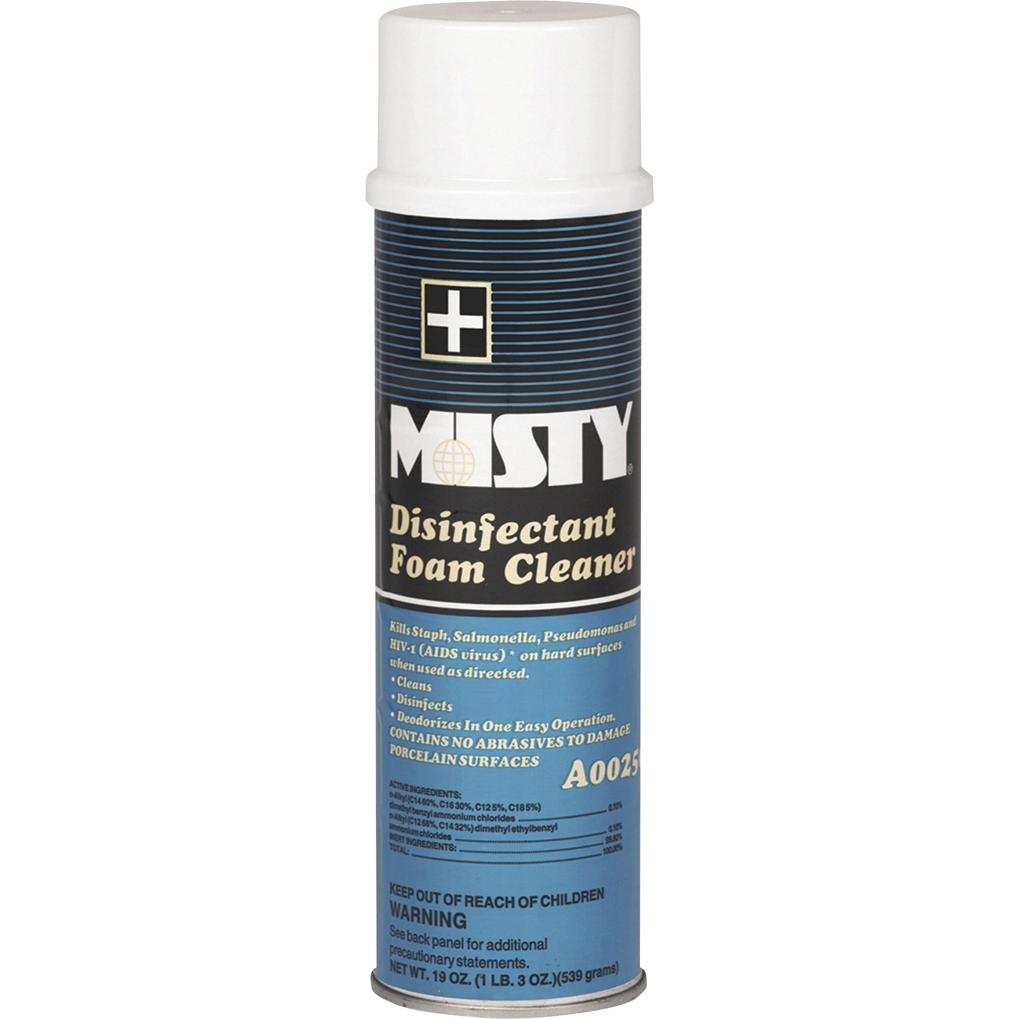 For General Purpose, Hard Surface, Hospital - Concentrate - Foam, Aerosol - 19 fl oz (0.6 quart) - Clean Scent - Disinfectant, Deodorize - 12 / Carton