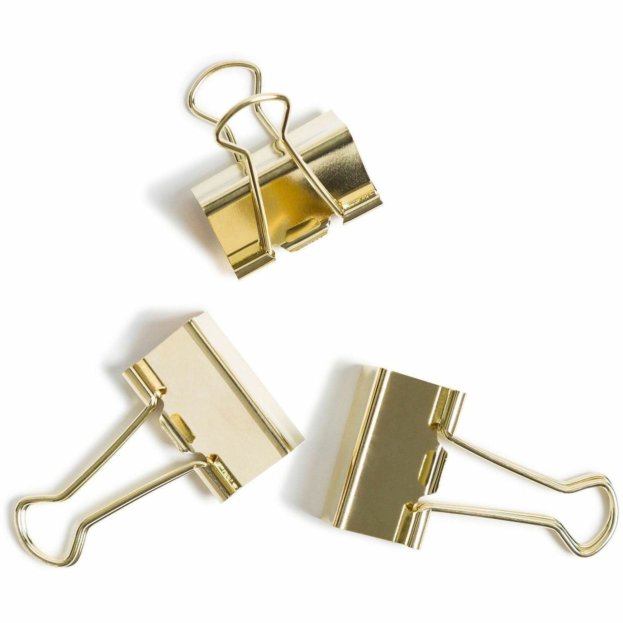 U Brands Binder Clips, Medium, Gold, Steel, 145 Sheet Capacity, 72 Pack