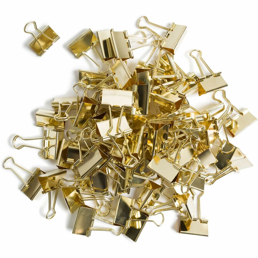 U Brands Binder Clips, Medium, Gold, Steel, 145 Sheet Capacity, 72 Pack