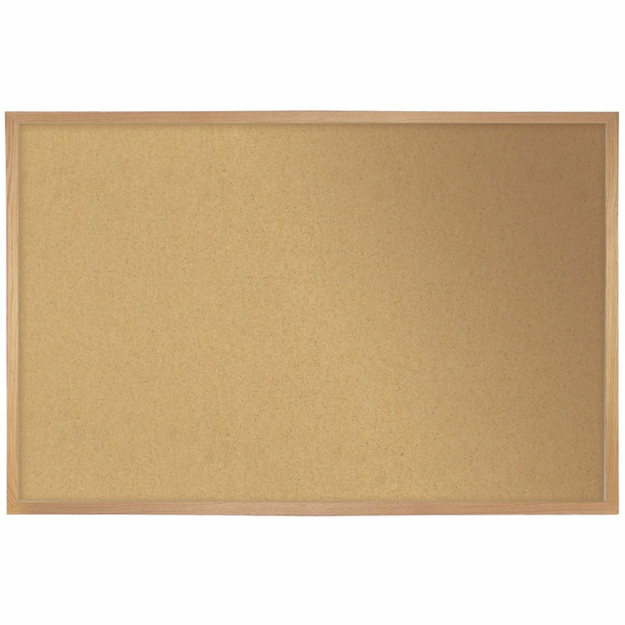 Ghent Traditional Natural Cork Bulletin Board, 48.56" x 87.93" x 0.81", Natural Cork and Fiberboard Surface, Wood Frame, Rectangle, Wall Mount, 1 Each
