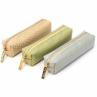 Vegan Leather, Faux Leather, Synthetic Leather Body - Holographic Geometric Gold, Gold Foil, Classy Geometric - 2" Height x 7.9" Width - 1 Each