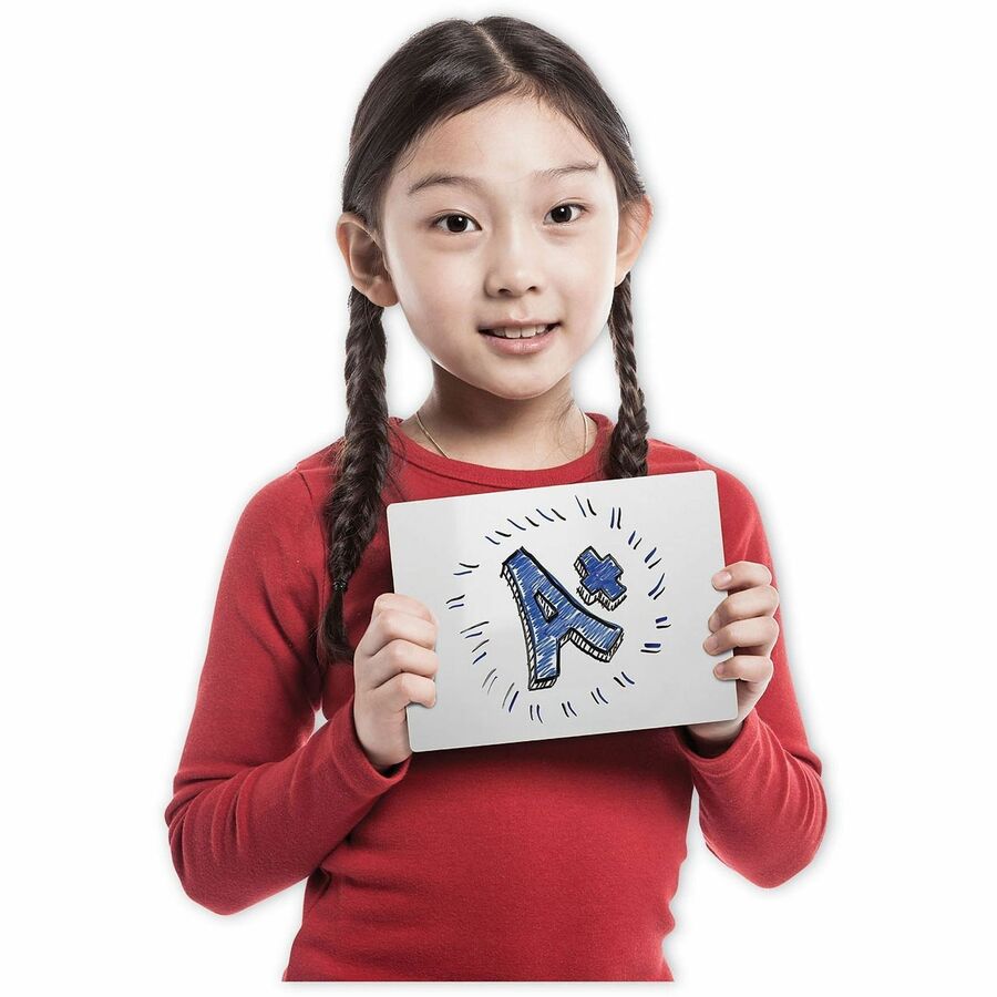 7" (0.6 ft) Width x 5" (0.4 ft) Height - White Surface - Lap - Ghost Resistant, Write-on, Wipe-off, Chip Resistant, Warp Resistant, Smooth Edge - 12 / Pack