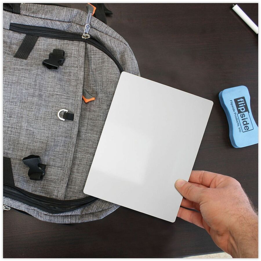 7" (0.6 ft) Width x 5" (0.4 ft) Height - White Surface - Lap - Ghost Resistant, Write-on, Wipe-off, Chip Resistant, Warp Resistant, Smooth Edge - 12 / Pack