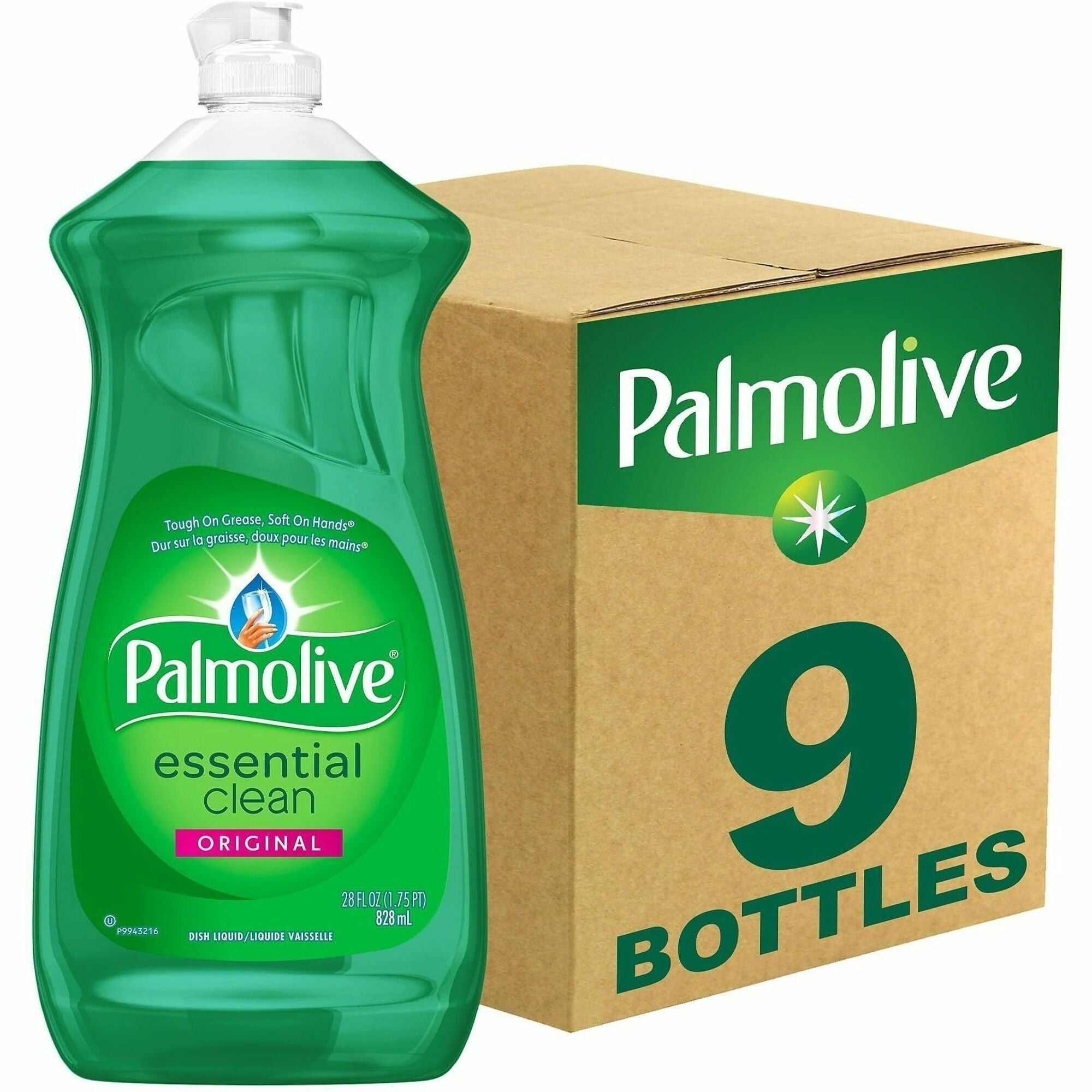 For Dish - Liquid - 28 fl oz (0.9 quart) - Original Scent - Recommended For: Grease Remover, Food Remover, Grime Remover - Phosphate-free, Paraben-free - Green - 9 / Carton