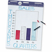 White Sheet Color - 50 Sheets/Pad - Non-adhesive, Grid Pattern, Handle, Recyclable - 4 / Carton