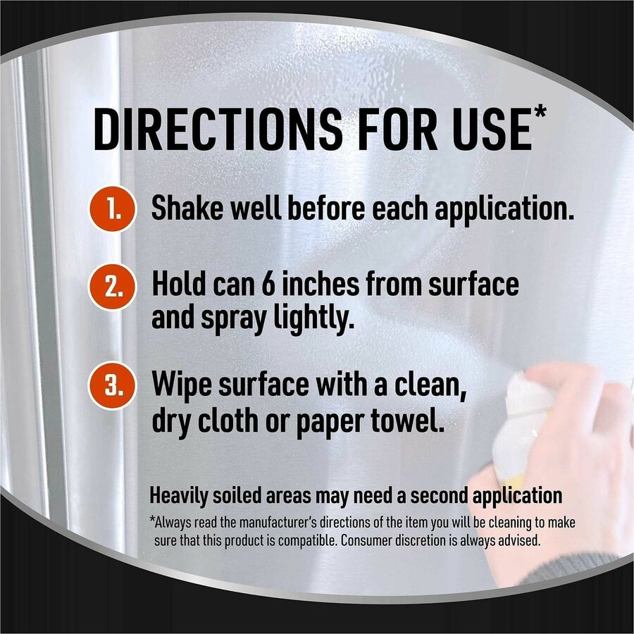 For Multipurpose - Aerosol - 12 fl oz (0.4 quart) - Recommended For: Dirt Remover, Residue Remover, Fingerprint Remover, Streak Remover, Soil Remover - Easy to Use - White - 6 / Carton