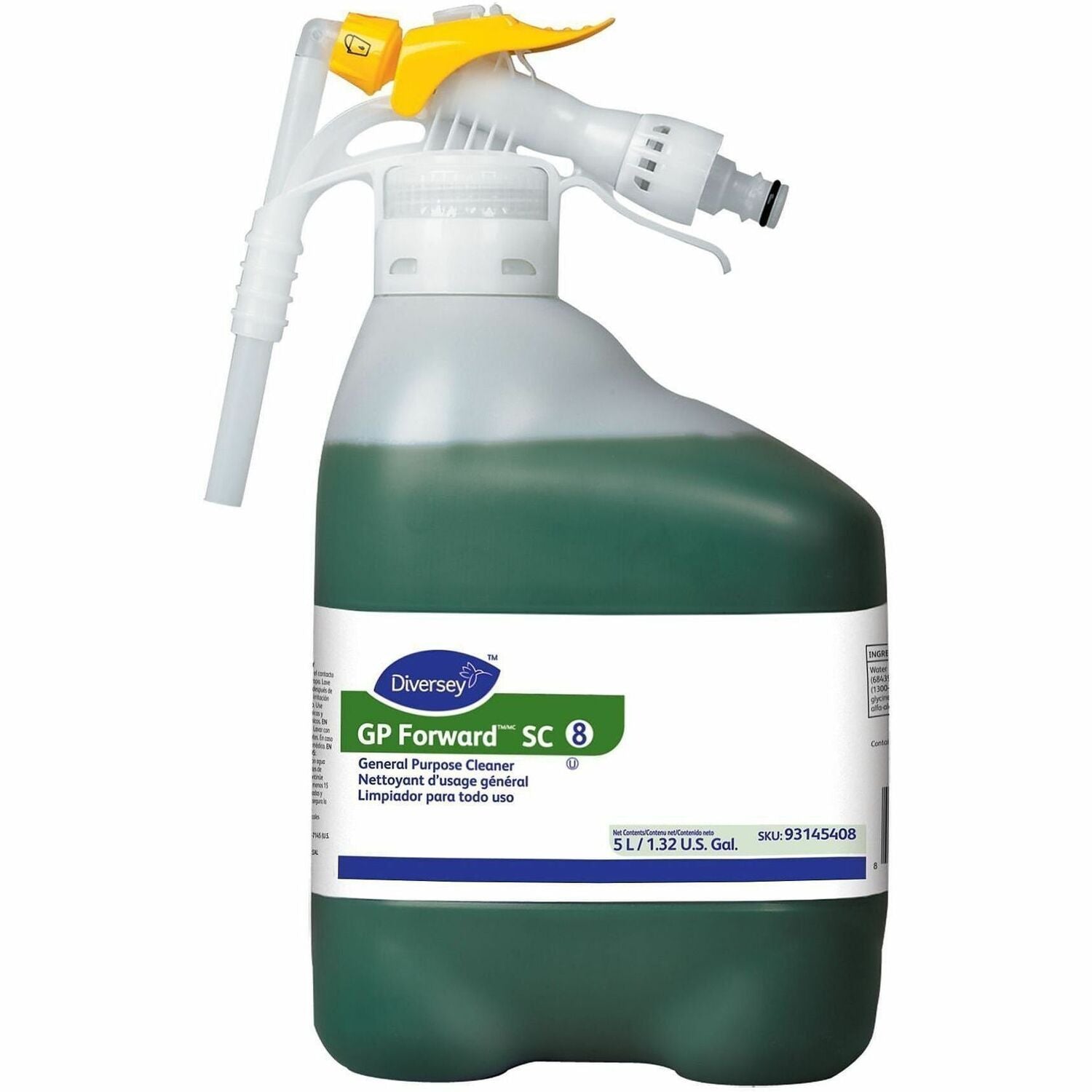 Diversey GP Forward General Purpose Cleaner, Concentrate, Liquid, Citrus Scent, 169.1 fl oz (5.3 quart), Green, 1 Carton
