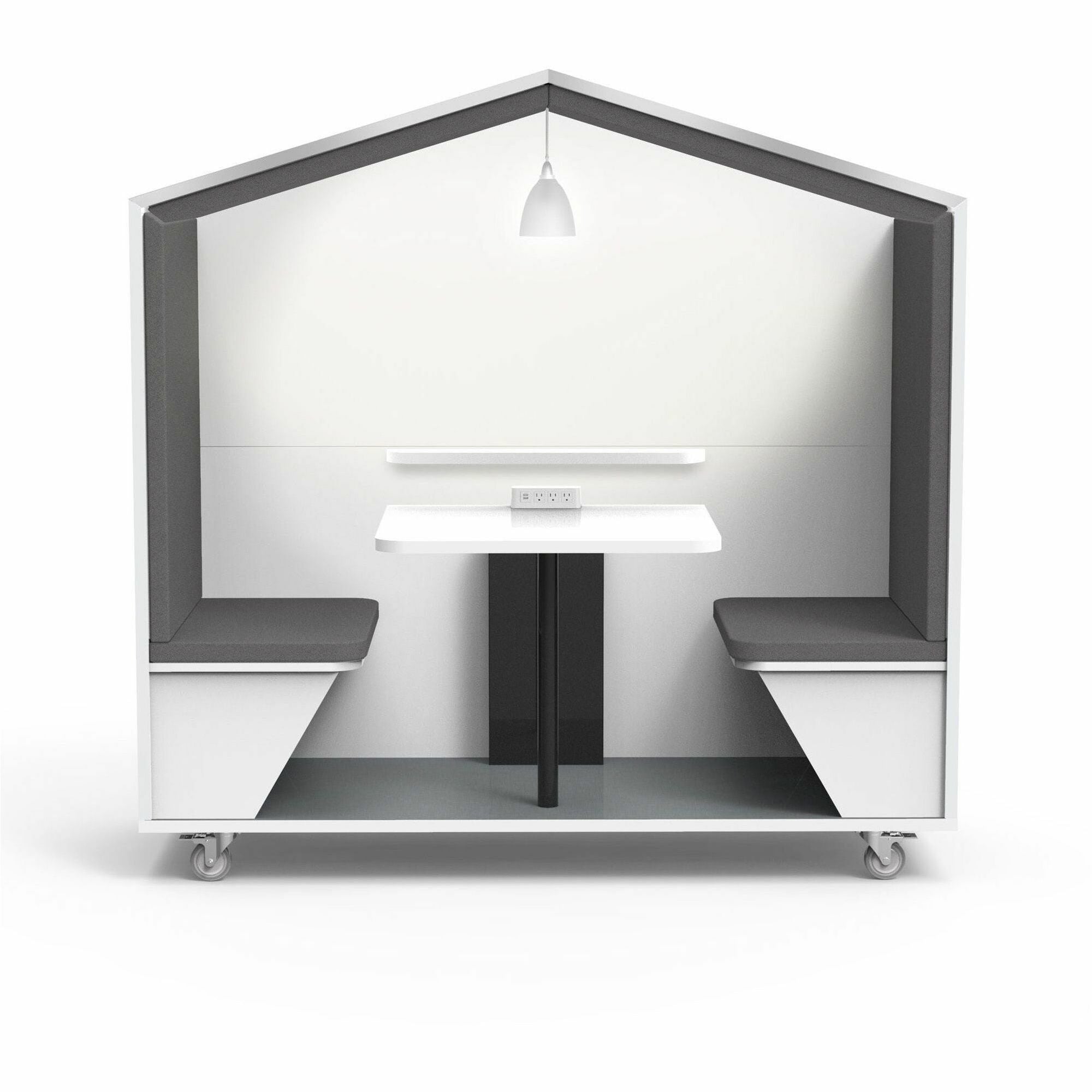 NOOK Huddle Privacy Booth, 77" Height x 78" Width x 30.3" Depth, White, 1 Each