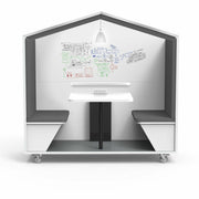 NOOK Huddle Privacy Booth, 77" Height x 78" Width x 30.3" Depth, White, 1 Each