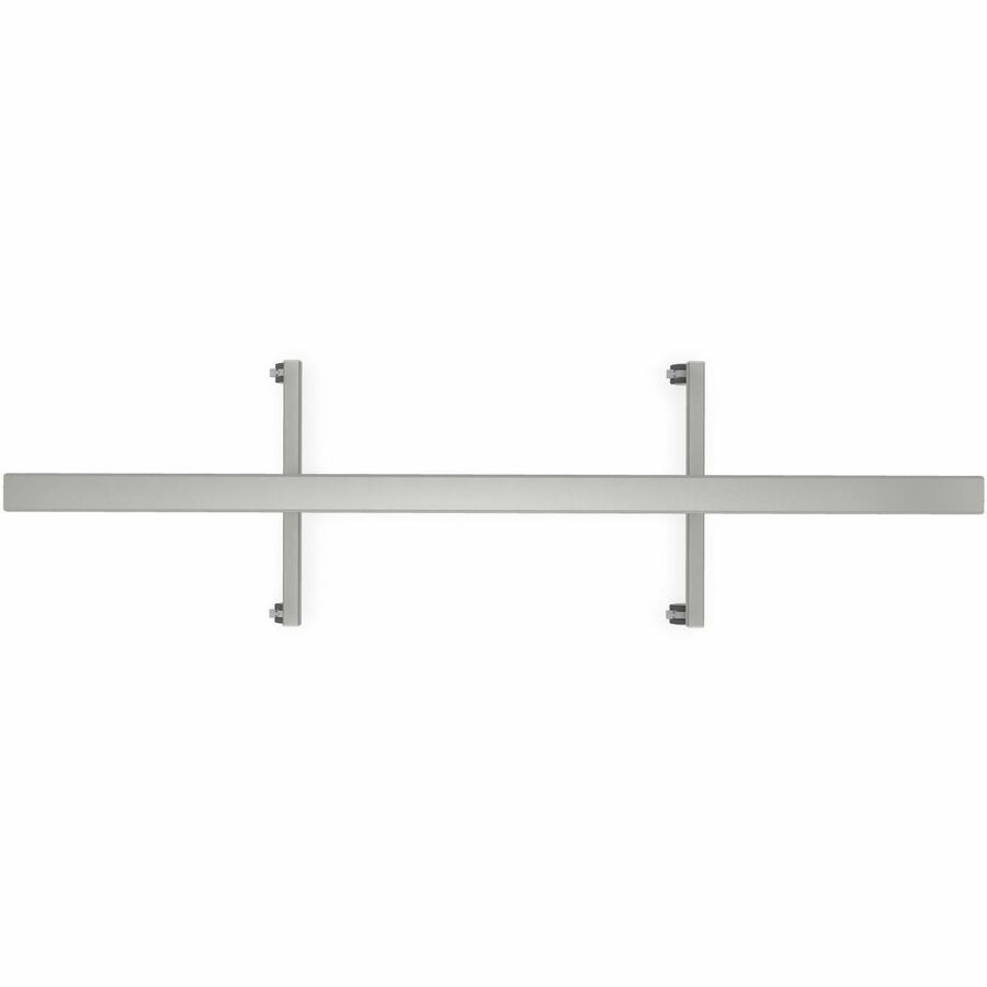 Ghent EZ Mobile Glassboard, 36" x 72", White Glass Surface, Gray/Silver Satin Aluminum Frame, Double-Sided, Heavy Duty, Locking Casters, 1 Each