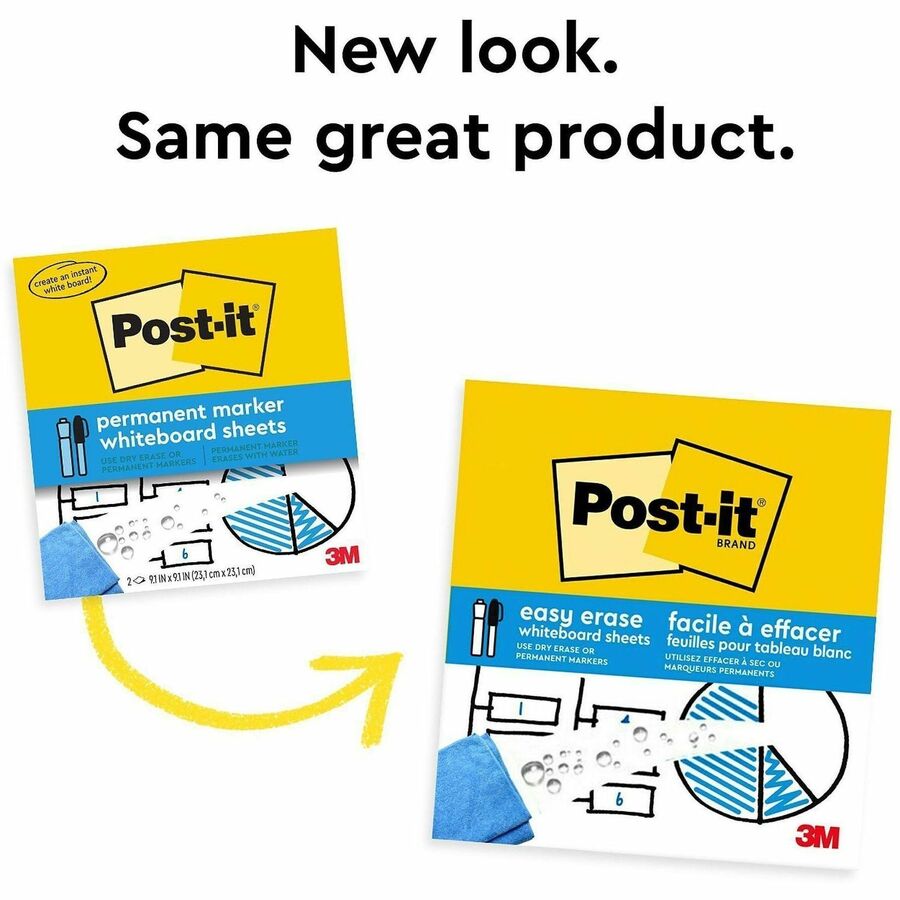 3M Easy Erase Permanent Marker Whiteboard Sheets