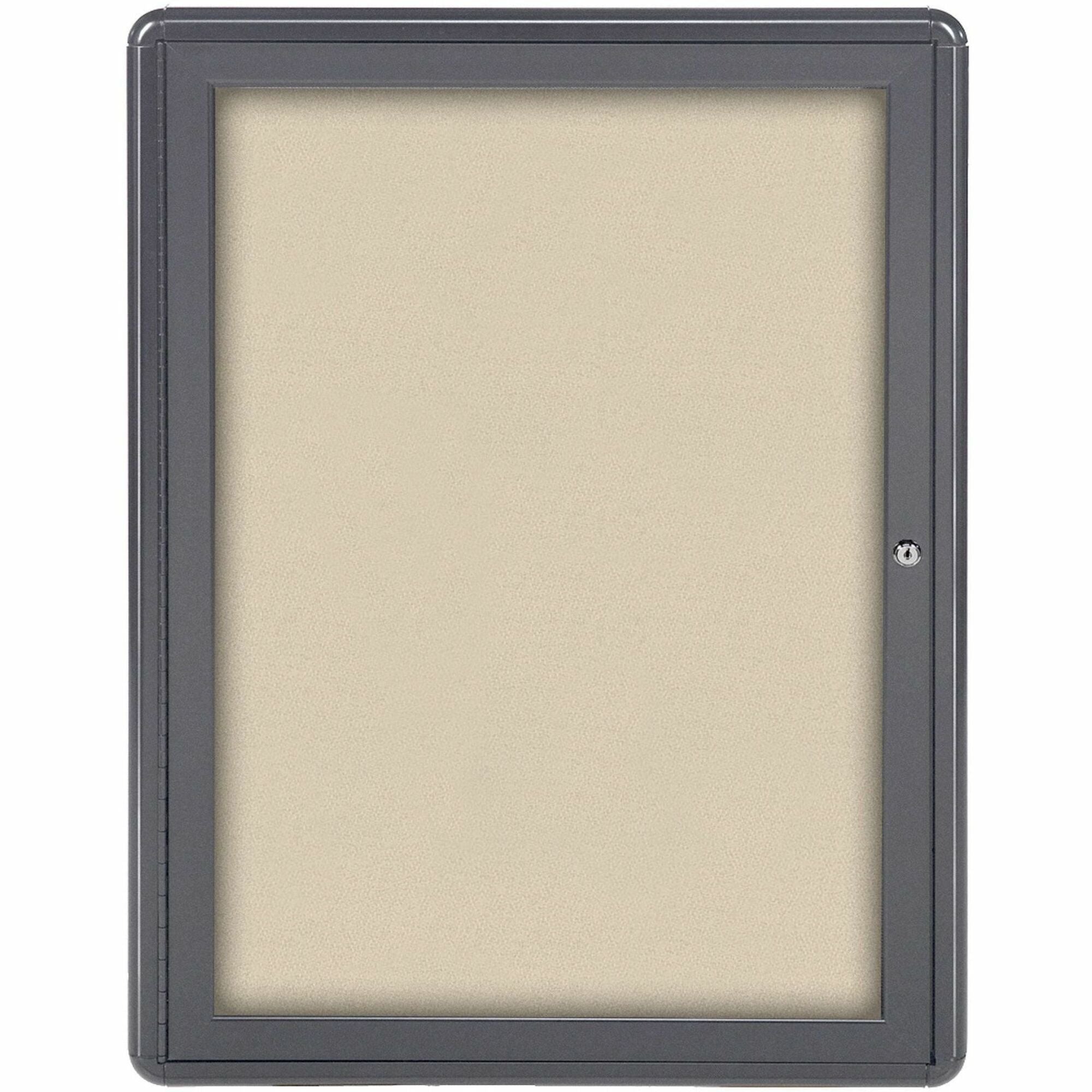 26" Board Height x 36" Board Width - Beige Fabric Surface - Gray Aluminum Frame - 1 Each