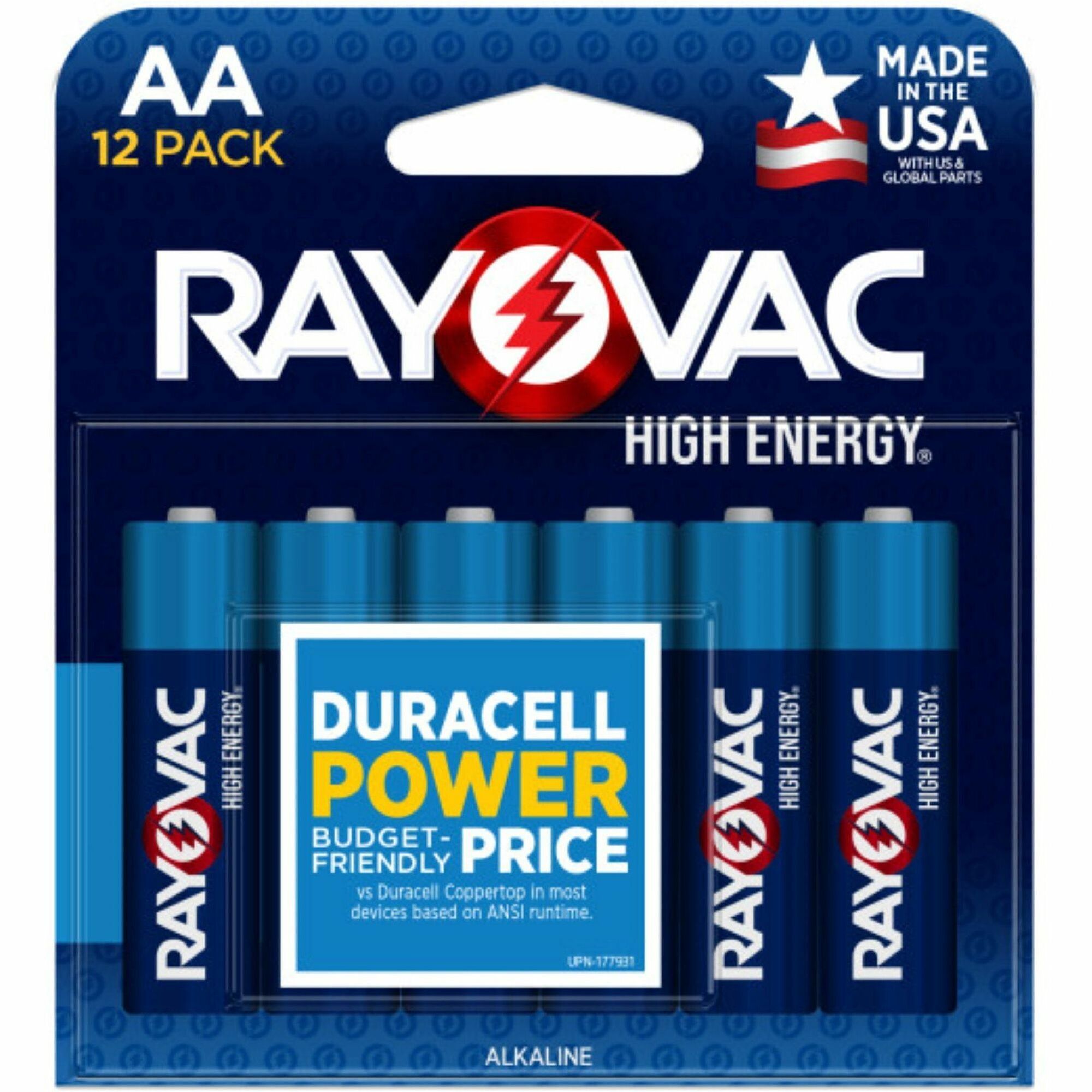 Rayovac Alkaline AA Batteries, 12 Pack