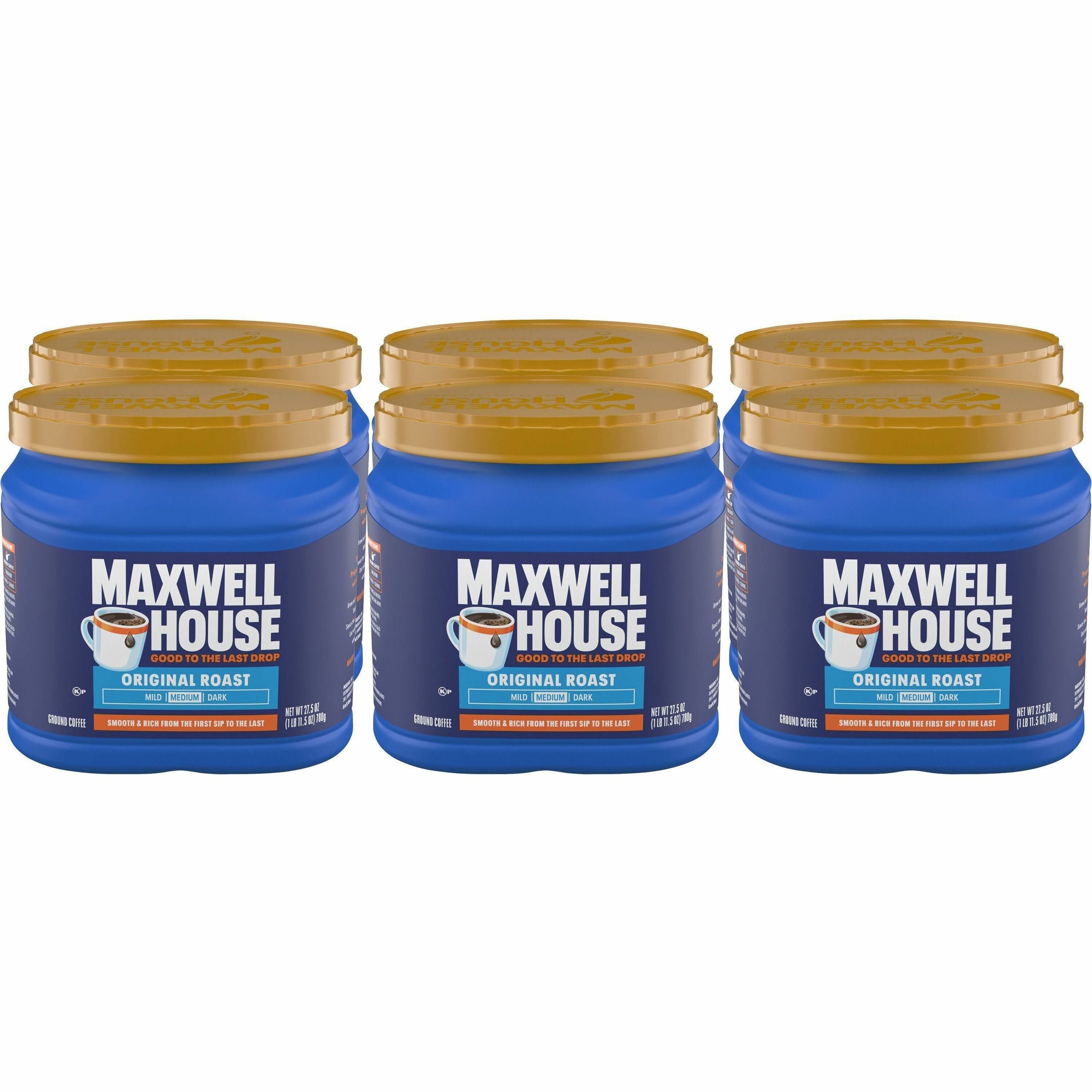 Maxwell House Ground Coffee Brew Pack, Medium Roast, Original Flavor, 6 Packs per Carton