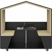 NOOK Privacy Booth, 77" H x 79" W x 30" D, Black Laminate, 1 Each