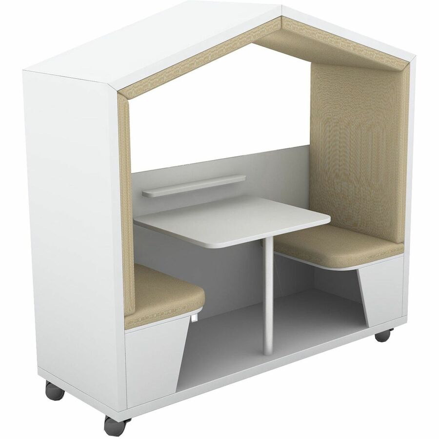 NOOK Privacy Booth, 77" H x 79" W x 30" D, White Laminate, 1 Each