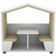 NOOK Privacy Booth, 77" H x 79" W x 30" D, White Laminate, 1 Each