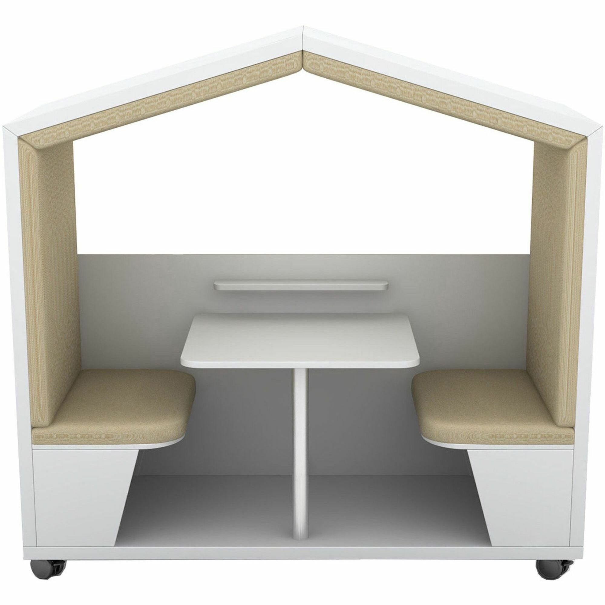 NOOK Privacy Booth, 77" H x 79" W x 30" D, White Laminate, 1 Each