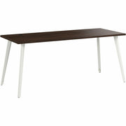 Bush Business Furniture Vista Office Furniture Collection, 1 Each, 1" Thick Top, 30"H x 71"W x 29"D, Black Walnut Finish, Metal Legs, USB Connection, Cable Management, Scratch & Stain Resistant
