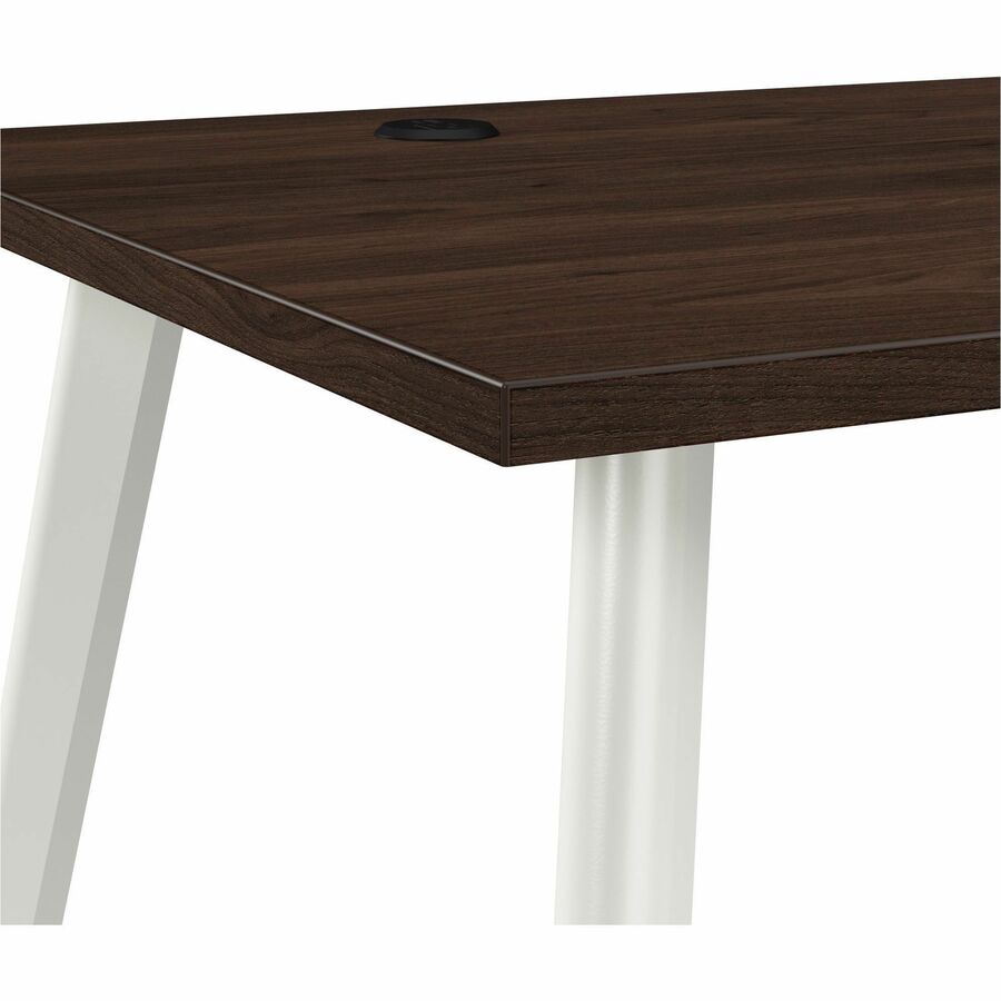 Bush Business Furniture Vista Office Furniture Collection, 1 Each, 1" Thick Top, 30"H x 71"W x 29"D, Black Walnut Finish, Metal Legs, USB Connection, Cable Management, Scratch & Stain Resistant