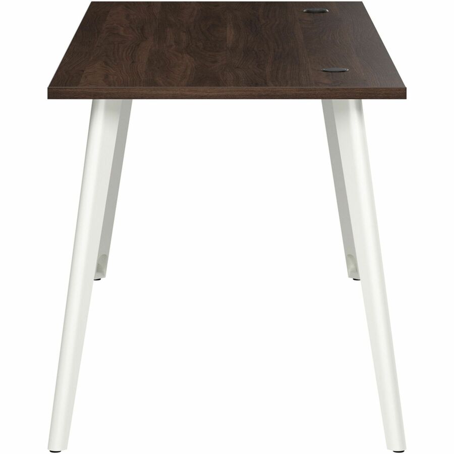 Bush Business Furniture Vista Office Furniture Collection, 1 Each, 1" Thick Top, 30"H x 71"W x 29"D, Black Walnut Finish, Metal Legs, USB Connection, Cable Management, Scratch & Stain Resistant