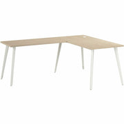 Bush Business Furniture Vista Office Furniture Collection, L-Shaped Desk/Return Set, 1 Each, 30"H x 60"W x 77"D, Natural Elm, Steel/Engineered Wood, USB & Electrical Outlets, Adjustable Levelers, Cable Management, Right/Left-Handed Configuration
