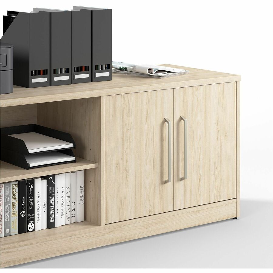 Bush Business Furniture Vista Low Storage Cabinet, 2 Doors, 4 Shelves (2 Adjustable), 25"H x 59"W x 20"D, Natural Elm, 1 Each