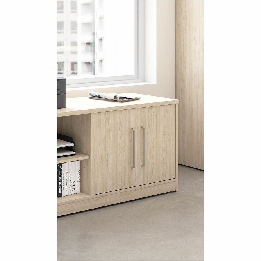 Bush Business Furniture Vista Low Storage Cabinet, 2 Doors, 4 Shelves (2 Adjustable), 25"H x 59"W x 20"D, Natural Elm, 1 Each