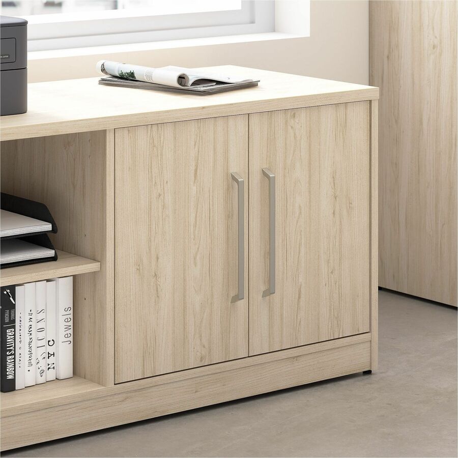 Bush Business Furniture Vista Low Storage Cabinet, 2 Doors, 4 Shelves (2 Adjustable), 25"H x 59"W x 20"D, Natural Elm, 1 Each