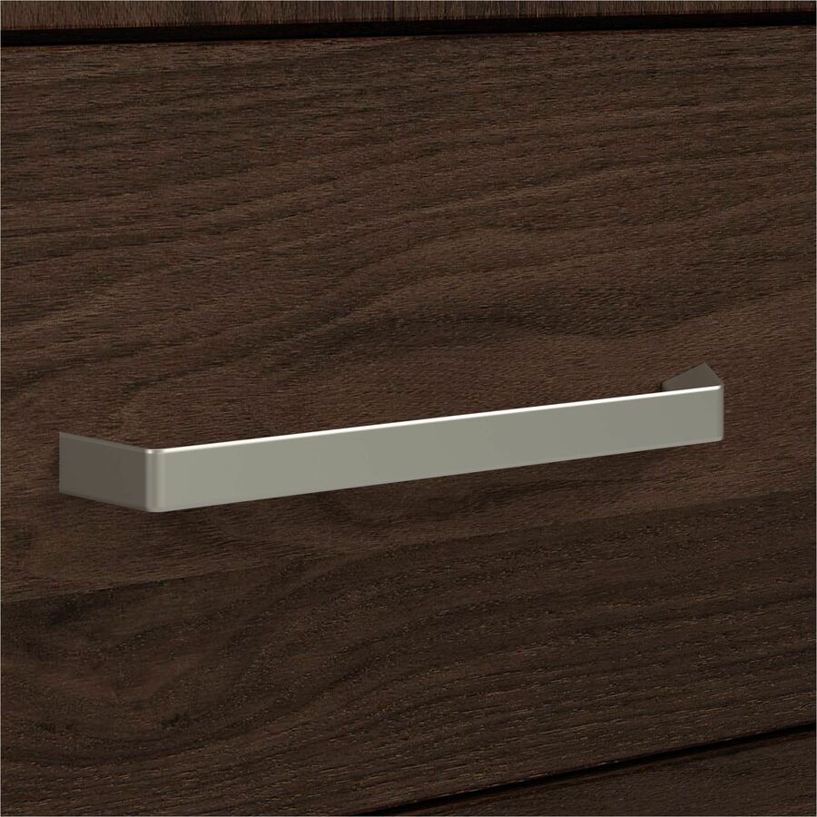 Bush Business Furniture Vista Cabinet, 61"H x 29"W x 20"D, 2 Drawers, 2 Doors, 5 Shelves (4 Adjustable), Black Walnut Finish, Engineered Wood/Metal/Plastic, 1 Each
