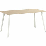 Bush Business Furniture Vista Office Furniture Collection, 60"W x 30"D x 29"H Computer Desk, 1 Each, Natural Elm Finish, Metal Splayed Legs, Thermofused Laminate, Cable Management, USB Connection, Adjustable Levelers