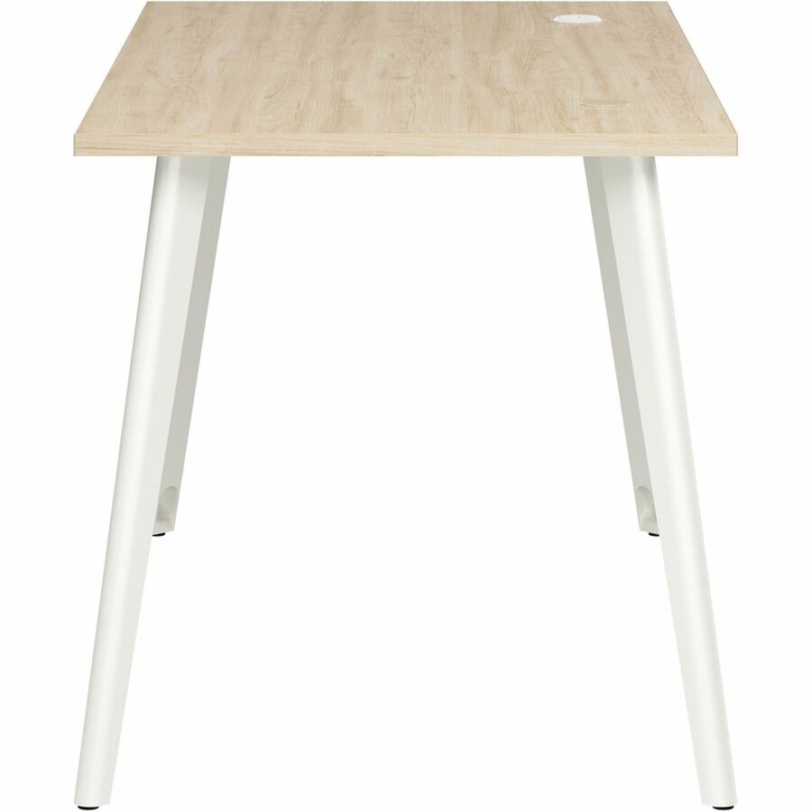 Bush Business Furniture Vista Office Furniture Collection, 60"W x 30"D x 29"H Computer Desk, 1 Each, Natural Elm Finish, Metal Splayed Legs, Thermofused Laminate, Cable Management, USB Connection, Adjustable Levelers