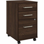 Bush Business Furniture Vista 3-Drawer Mobile File Cabinet, Black Walnut Finish, 27"H x 16"W x 20"D, Locking, Dual Wheel Casters, 1 Each