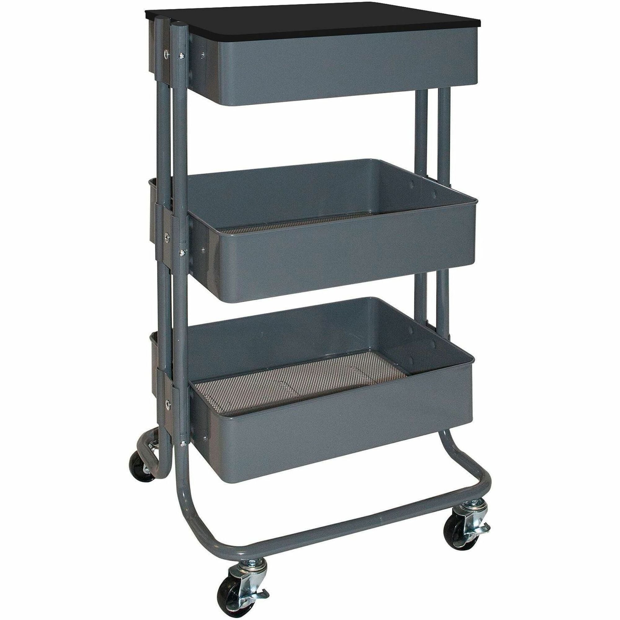 4 Casters - Metal - 15.25" Width x 11.25" Depth x 39" Height - Gray - 1 Each